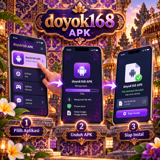 Ilustrasi panduan instalasi doyok168 di Android